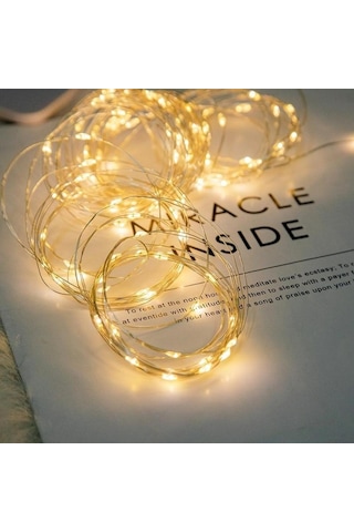 Sarı 2 Adet Peri Işık Yeni Yıl Led Noel Işık Su Geçirmez Bakır Tel Dize Işık Düğün Çelenk Parti İçin 1m 2m 3m 5m Perde Işık 5m Sarı