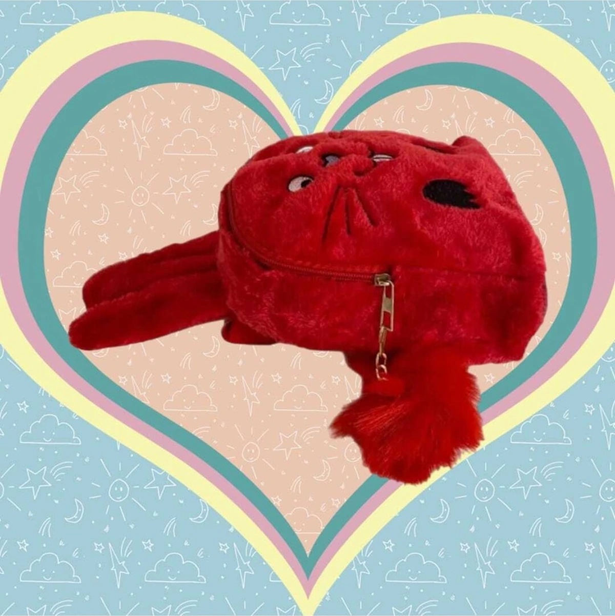 Tezzgelsin Tavşan Peluş Çocuk Sırt Çantası Çocuk Çantası Kirmizi