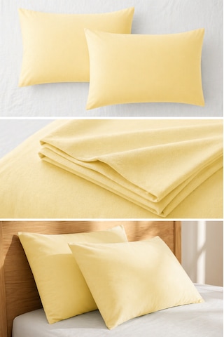 50x70 Cm Renkli Yastık Kılıfı 2 Li Set Yumuşak Dokulu Pamuklu Kumaş, Solmaz Canlı Renkler, Standart Ölçü Yastık Kılıfı Sarı