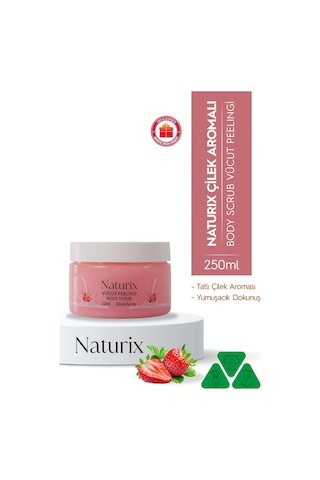 Naturix Vücut Peelingi Çilekli Arındırıcı Ve Nemlendirici 250 Ml