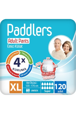 Paddlers Yetişkin Hasta Emici Külot Bez X-Large 120 Adet