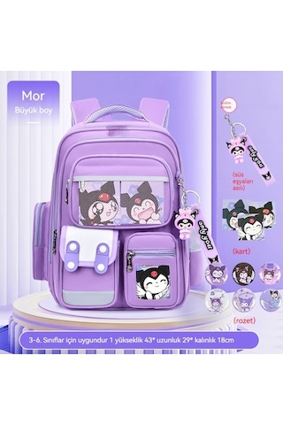 Weichuang01 İlkokul Öğrenci Çantası, Hafif, Çocuk Sırt Çantası, Weichuang01 Boy, 3-6. Sınıf, Mor