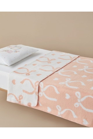 English Home Love Bow Pamuklu Bebe Battaniye 100x120 Cm Somon Somon