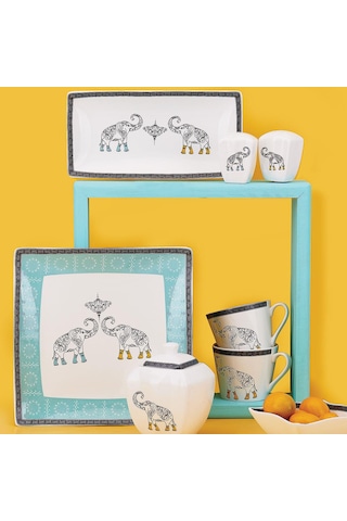 Korkmaz A8584 Link Collection 28 Parça Kare Kahvaltı Takımı Çok Renkli