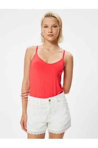 Koton Basic İnce Askılı Atlet Slim Fit Kırmızı 4sak10042pk