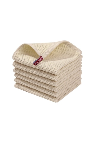 Besthome1 Vakum Seti Petek Waffle Mutfak Temizlik Saf Pamuklu Bulaşık Yıkama Havlusu, Temizlik Bezi, Kare Havlu, Silme Bezi, Ko