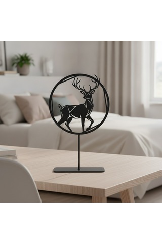 Geyik Metal Masaüstü Dekor - Modern Tasarımlı Ev Ve Ofis Aksesuarı