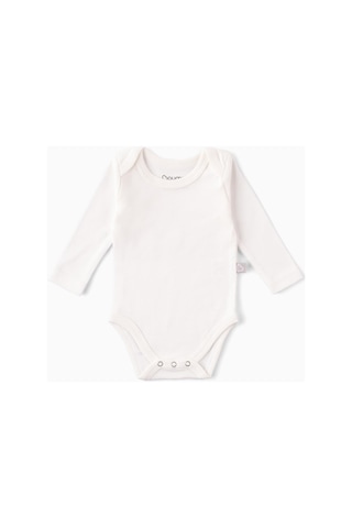 Boumini Uzun Kollu Bebek Çıtçıtlı Body Beyaz-beyaz Beyaz