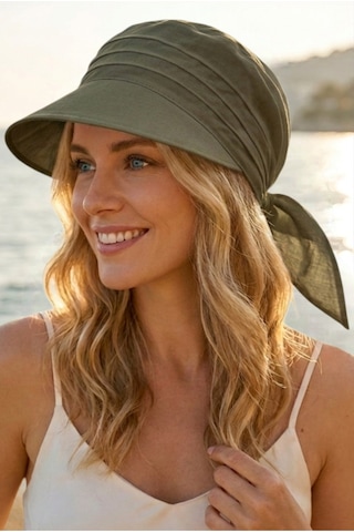 Uniquetrenders Kadın Safari Bağlamalı Siperli Bandana Plaj Şapkası Haki Uniquetrenders Kadın Safari Bağlamalı Siperli Bandana Plaj Şapkası Haki