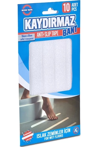 Boss Tape 0981 Islak Zemin Merdiven Kaydırmaz Bant 19mmx20cm Şeffaf