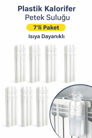Plastik Kalorifer Petek Suluğu 7 Li Set Radyatör Nemlendirici Su Kabı Isıya Dayanıklı Beyaz