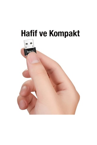 Hoco Ua6 Erkek Usb To Dişi Type-c Dönüştürücü Çevirici Adaptör- 5775 - Karbul5366-6340 Siyah