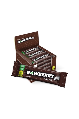 Rawberry Cacao Vegan Glutensiz Şeker İlavesiz Kuruyemiş Bar 15 x 33 G