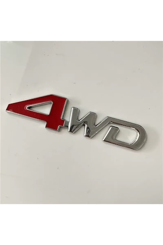 Jeep 4wd Bagaj Yazısı Kırmızı Renk Jeep 4wd Trunk Emblem Red Jp4wdkirmizi