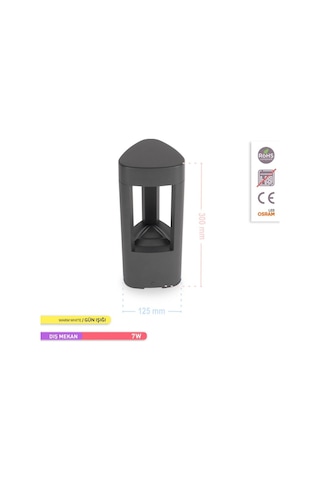 ACK Dallas 300 - 7W LED Bahçe Aydınlatma Armatürü 3000K Günışığı