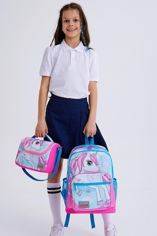 Coral High Kids Mavi Neon Pembe Unicorn Desenli 3 Lü Okul Çanta Seti Set0123711