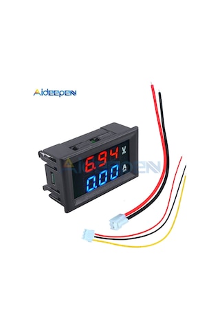 Kırmızı Mavi 10a-0.28 "mini Dijital Voltmetre Ampermetre Dc 100v 10a 50a 100a Panel Amp Volt Gerilim Akım Ölçer Test Cihazı Çift Led Ekran 3 Bit