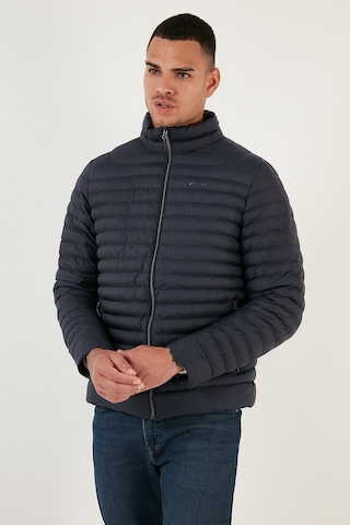 Buratti Su Itici Slim Fit Cepli Dik Yaka Şişme Erkek Mont 649010 Lacivert