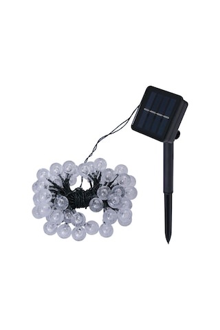 Borayris Güneş Enerjili Solar Dekoratif 9 Metre Sarı Renkli 50 Kristal Küre Top Led Dış Mekan Bahçe Ve Balkon Aydınlatması
