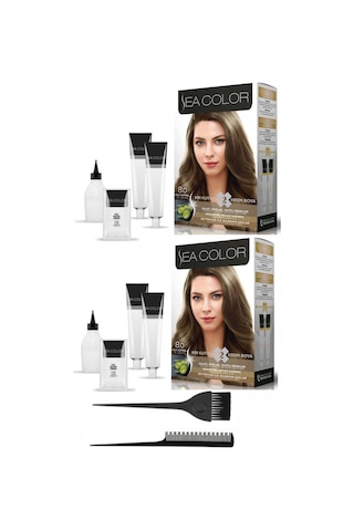 Sea Color Set Boya 8.0 Açık Kumral 2 Adet+Boya Fırça+Tarak