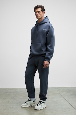 Grımelange MARSHALLHOODIE Erkek Pamuklu İçi Polarlı Nakışlı Relaxed Koyu Gri Eşofman Takımı