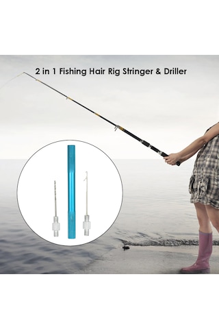 Geeksen Alüminyum Alçıklı Balık Yemi Delici Ve Düğme İğnesi Seti - Sahte Yem Ve Telli Rig Oluşturmak İçin Uygun - Mavi