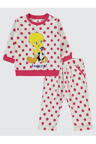 Tweety Kız Bebek Takım 6-18 Ay Ekru
