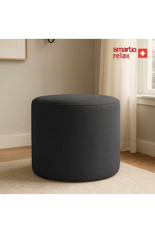 Smarto Relax Puf Babyface Kumaş Silindir Puf 40 45 Cm Gri
