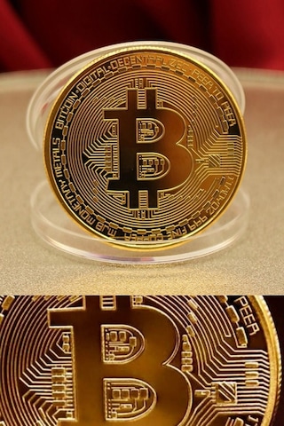 A Kalite Bitcoin Sanal Paranın Madeni Anı Hediyelik Metal Para Yuvarlak Coin