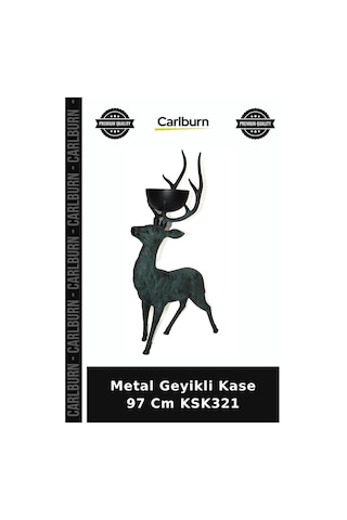 Özel Üretim Dekoratif Geyik Figürlü Sunumluk Salon Aksesuar Metal Geyikli Kase 97 Cm Ksk321