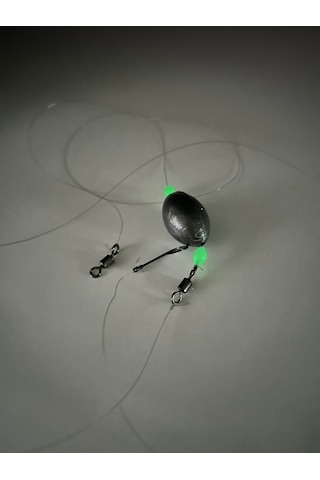 Glowlu Tek Iğneli 50 Gram Gezer Kurşunlu Hazır Olta Iğnesi Takımı Kıyı Çipura,mercan,lidaki,vb 1