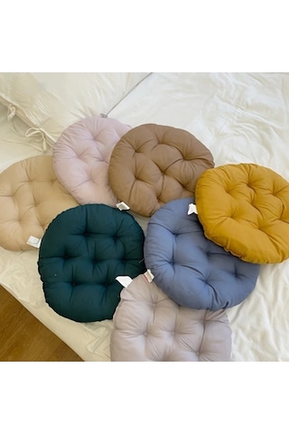 Trendooze Morandi Renkli Basit Yuvarlak Minder, Kahverengi Kahve Rengi Kahve Rengi