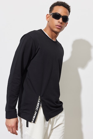 Altınyıldız Classıcs Erkek Sıyah Standart Fit Normal Kesim Bisiklet Yaka Sweatshirt SIYAH