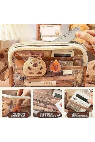 Öğrenci Kalem Kutusu Kalem Kesesi Kapibara Kırtasiye Kutusu Sevimli Kırtasiye Kutusu Çok Renkli