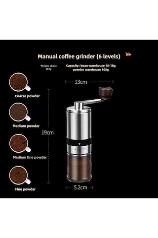 Trendooze El Çalıştırmalı Kahve Öğütücü - Siyah, Kompakt Tasarım Siyah