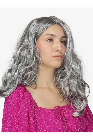 Riota Karnaval Peruk Uzun Gri Saçlar, 40 Cm 168041998 Gri