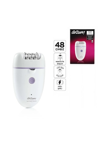 Epilatör Epilasyon Cihazı 48 Cımbız Manyetik Başlık Led Işık Sistem - Hızlı Şarj Ar5173-02 Siyah