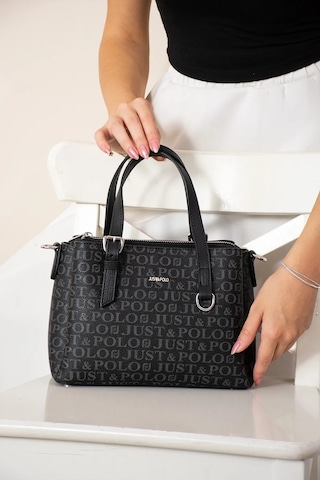 Just Polo Kadın Orijinal Ayarlanabilir Askılı Şık El Ve Omuz Çantası Shopper Ebat : 18 X 25 Cm Siyah