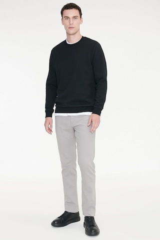 Ac&Co / Altınyıldız Classics Erkek Sıyah 2 İplik Sıcak Tutan Standart Fit Normal Kesim Bisiklet Yaka Sweatshirt Sıyah Siyah