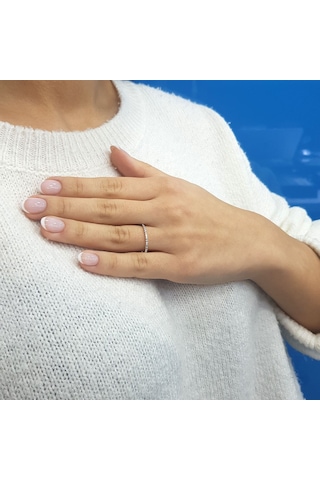 Lova 0,14 Karat Pırlanta Yarımtur Yüzük - 1010228