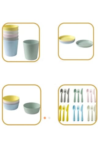 Ikea 36 Parça Bebek& Çocuk Çatal Kaşık Bıçak Bardak Kase Tabak Ta Çok Renkli