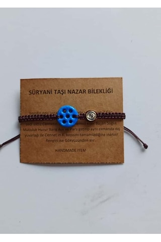 Unisex Bileklik Farklı Renkler Güzel Yedi Göz Süryani Nazar Taşı Gstb002 Kahverengi