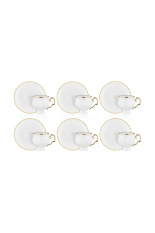 Neva N3501 Santo Gold 6 Kişilik Kahve Fincan Takımı 90 Ml
