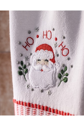 Yılbaşı Klaus Mutfak Havlu Seti - Beyaz Beyaz