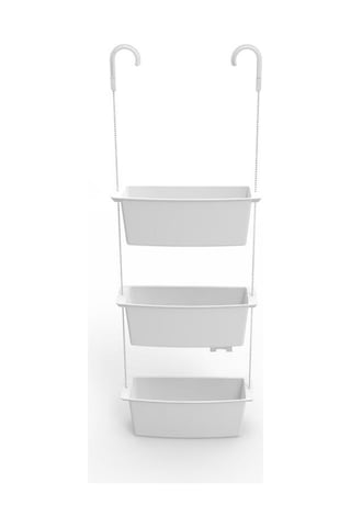 Primanova Üç Gözlü Duş Sepeti Beyaz Pratik Asılabilir Yapı N43 Çok Renkli