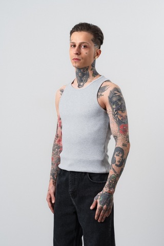 Respire Erkek Tank Top Atlet Gri