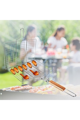 Yaozixa Katlanabilir Manav Sebze Balık Izgara Ağı, Isıya Dayanıklı Kollü, Çok Amaçlı Outdoor Mangal Seti Diğer