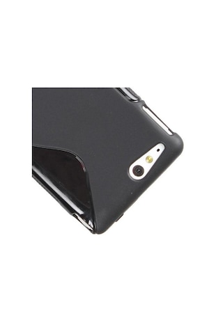 Xperia Go İle Uyumlu S Desenli Şeffaf Silikon Kılıf Siyah Renk
