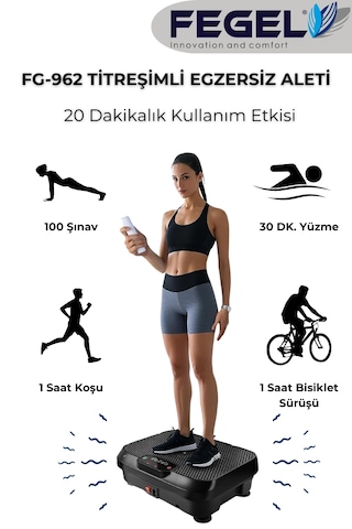Fg-962 Titreşimli Spor Ve Egzersiz Aleti 99 Kademe, Uzaktan Kumandalı, Direnç Bantlı,120 Kg Siyah