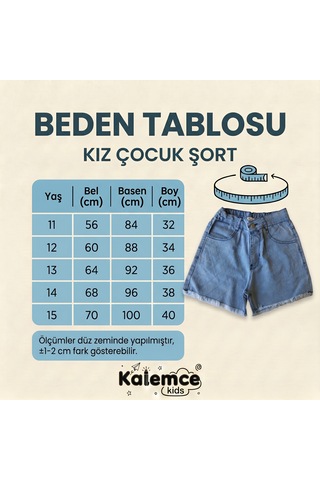 Cmk Premıum Kız Çocuk Taşlı Paçası Püsküllü Mavi Şort